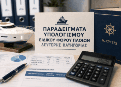 Παραδείγματα υπολογισμού Ειδικού Φόρου Πλοίων δεύτερης κατηγορίας σύμφωνα με το νέο νομοσχέδιο.