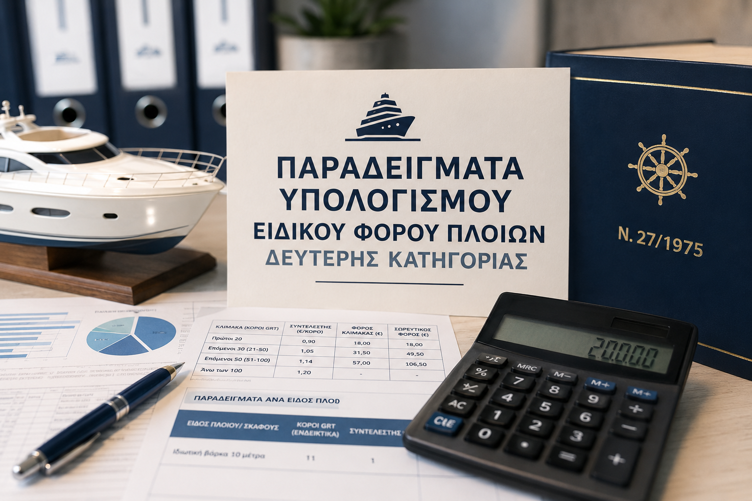 Παραδείγματα υπολογισμού Ειδικού Φόρου Πλοίων δεύτερης κατηγορίας σύμφωνα με το νέο νομοσχέδιο.